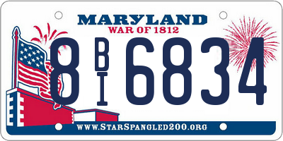 MD license plate 8BI6834