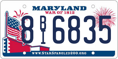 MD license plate 8BI6835