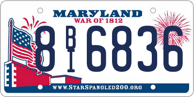 MD license plate 8BI6836