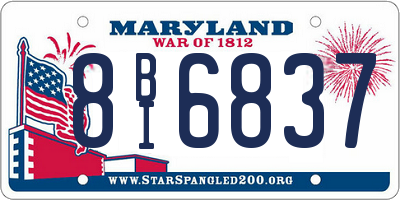 MD license plate 8BI6837