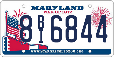 MD license plate 8BI6844