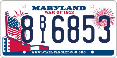 MD license plate 8BI6853