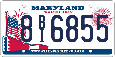 MD license plate 8BI6855