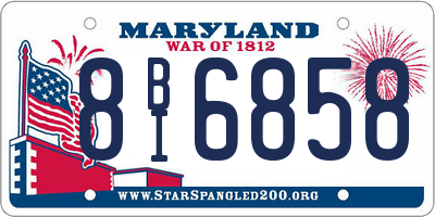 MD license plate 8BI6858