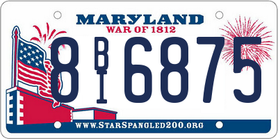 MD license plate 8BI6875