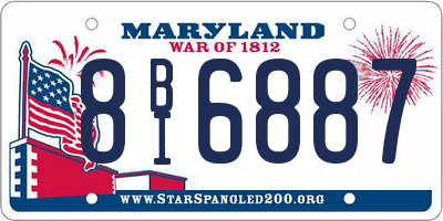 MD license plate 8BI6887