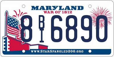 MD license plate 8BI6890