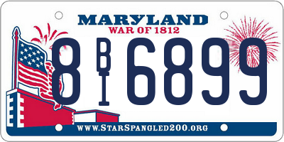 MD license plate 8BI6899