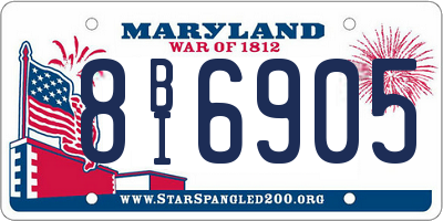 MD license plate 8BI6905