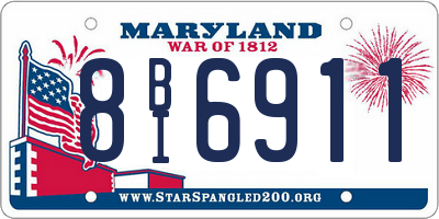 MD license plate 8BI6911