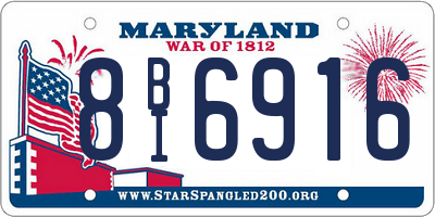 MD license plate 8BI6916