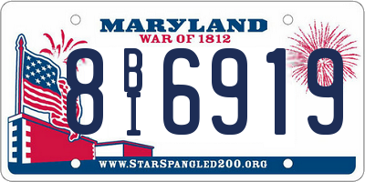 MD license plate 8BI6919
