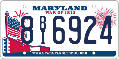 MD license plate 8BI6924