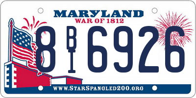 MD license plate 8BI6926