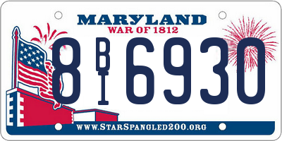 MD license plate 8BI6930