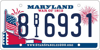 MD license plate 8BI6931