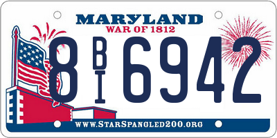 MD license plate 8BI6942