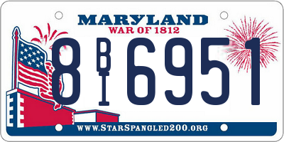 MD license plate 8BI6951