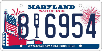 MD license plate 8BI6954