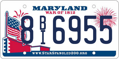 MD license plate 8BI6955