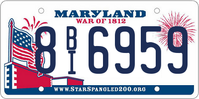 MD license plate 8BI6959