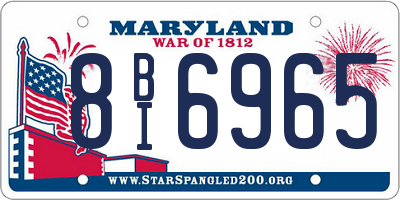 MD license plate 8BI6965