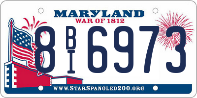 MD license plate 8BI6973