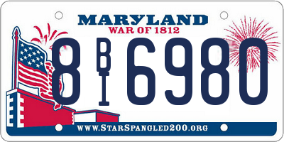 MD license plate 8BI6980