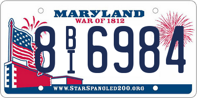 MD license plate 8BI6984