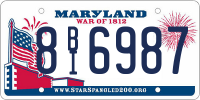 MD license plate 8BI6987