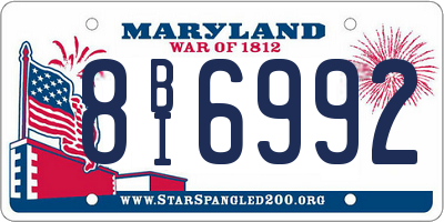 MD license plate 8BI6992