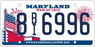 MD license plate 8BI6996