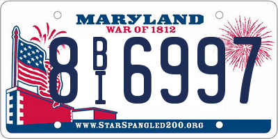 MD license plate 8BI6997