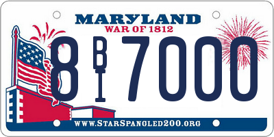 MD license plate 8BI7000