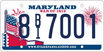 MD license plate 8BI7001