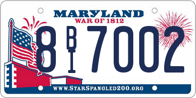 MD license plate 8BI7002