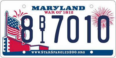 MD license plate 8BI7010