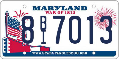 MD license plate 8BI7013