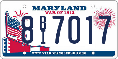 MD license plate 8BI7017