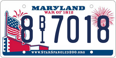 MD license plate 8BI7018