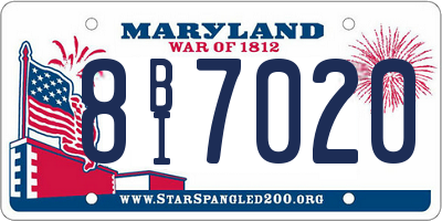 MD license plate 8BI7020
