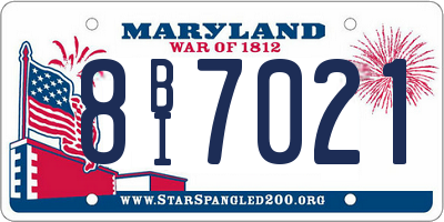 MD license plate 8BI7021