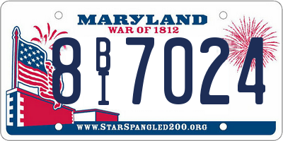 MD license plate 8BI7024