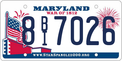 MD license plate 8BI7026