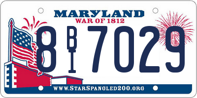 MD license plate 8BI7029
