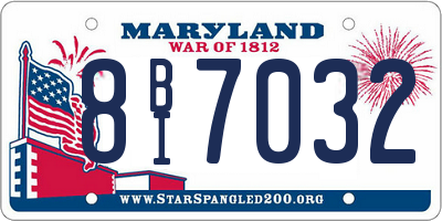 MD license plate 8BI7032