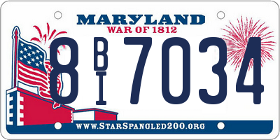 MD license plate 8BI7034