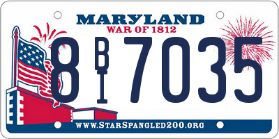 MD license plate 8BI7035