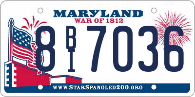 MD license plate 8BI7036