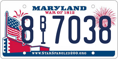 MD license plate 8BI7038